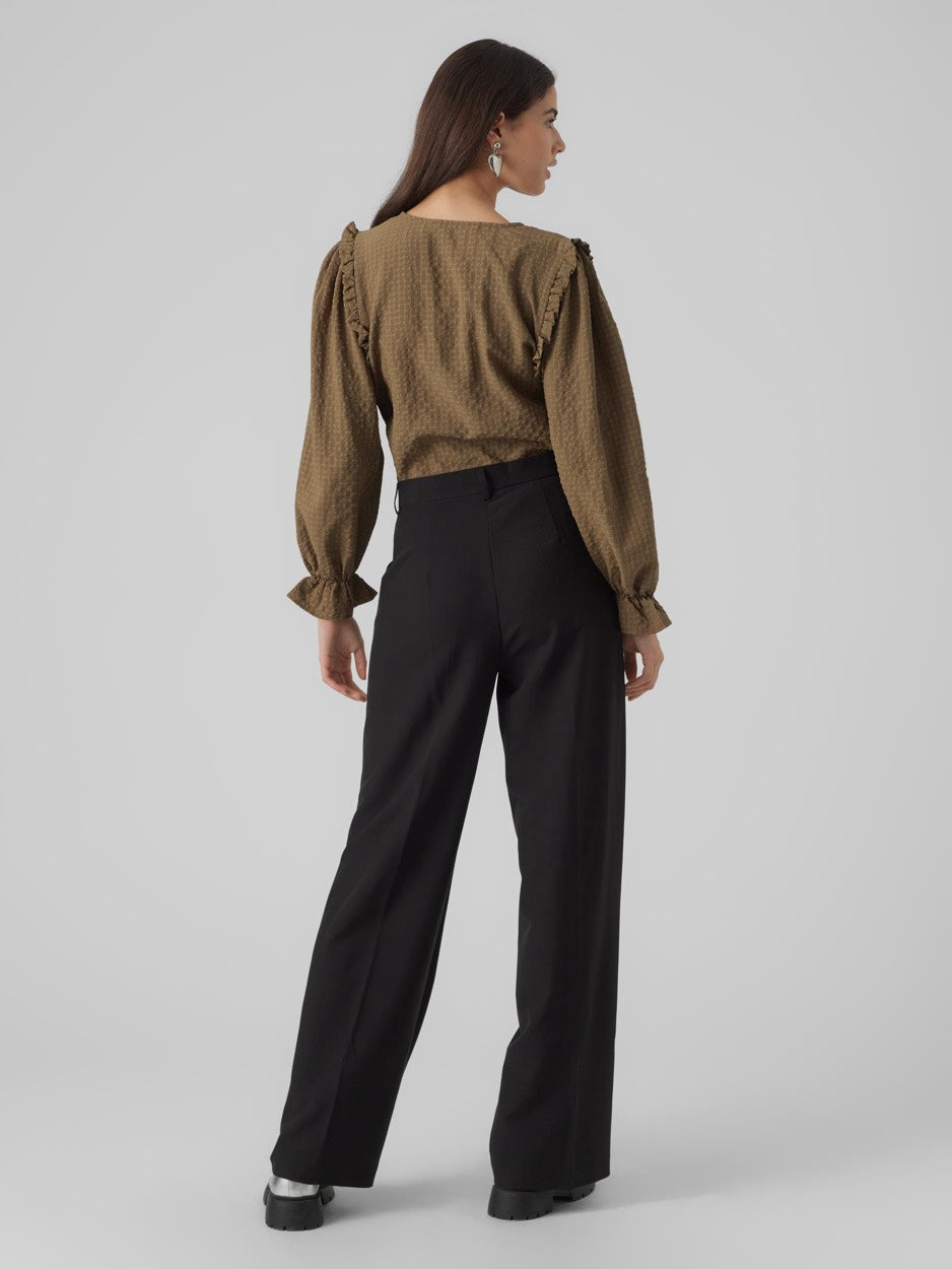 Vmkarin Vera Ls Shirt Wvn - Groen Dessin