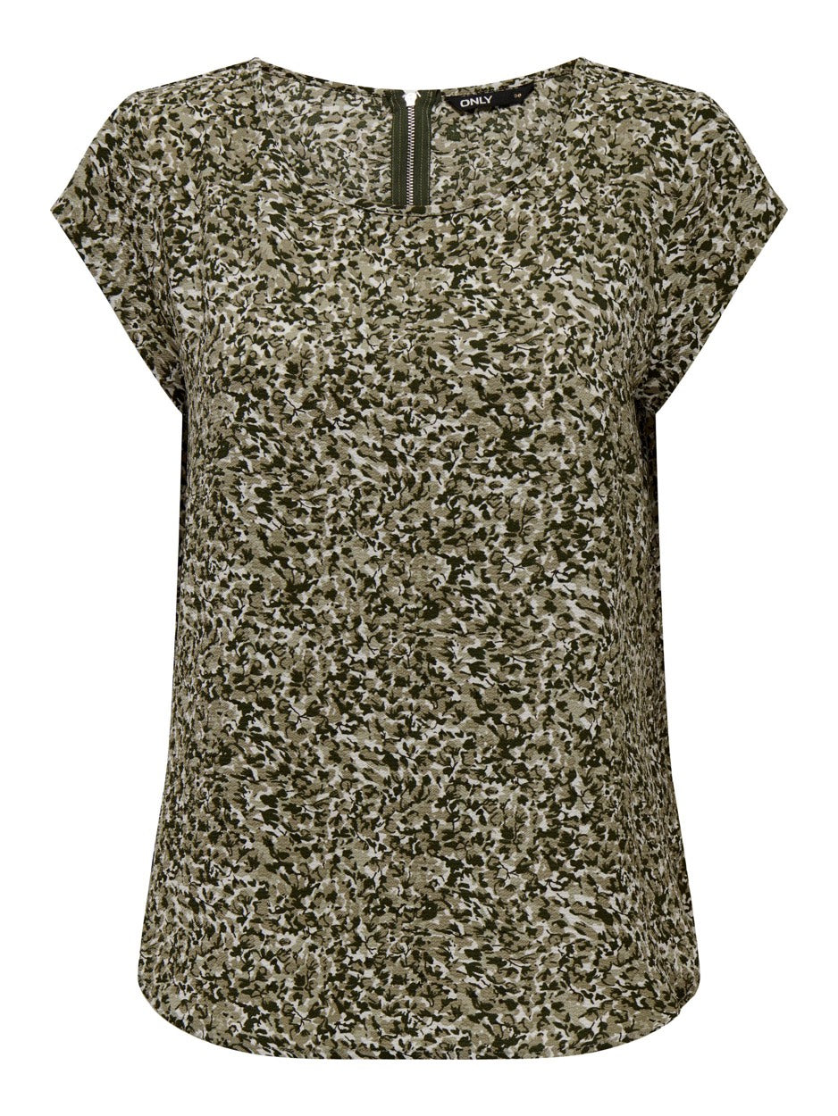 Onlvic S/s Aop Top Noos Ptm - Groen Dessin