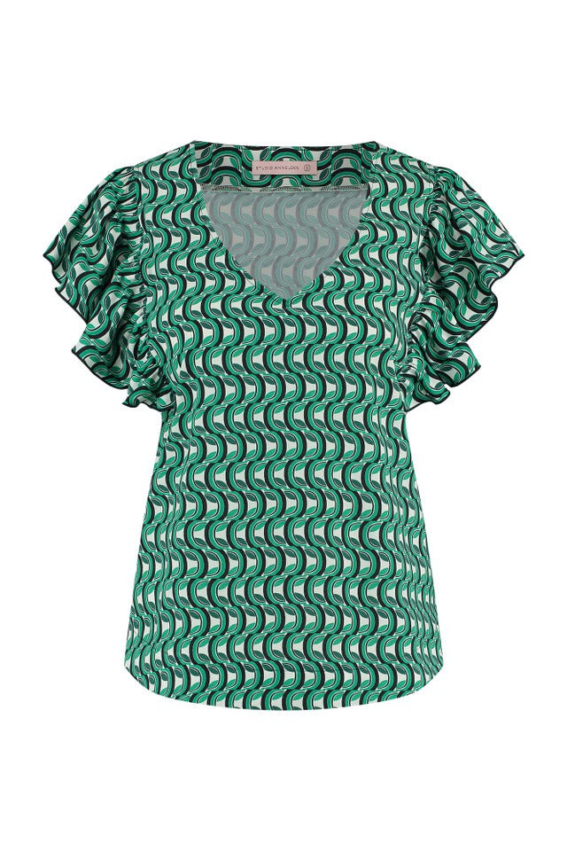 Sieta Small Chain Shirt - Groen Dessin