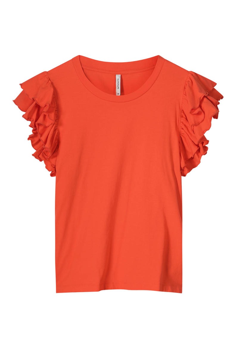 Top Cotton Single Jersey Garment Dyed - Koraal Rood