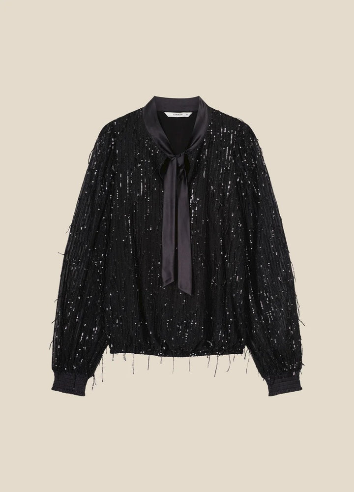 Top Fringe Sequins - Zwart