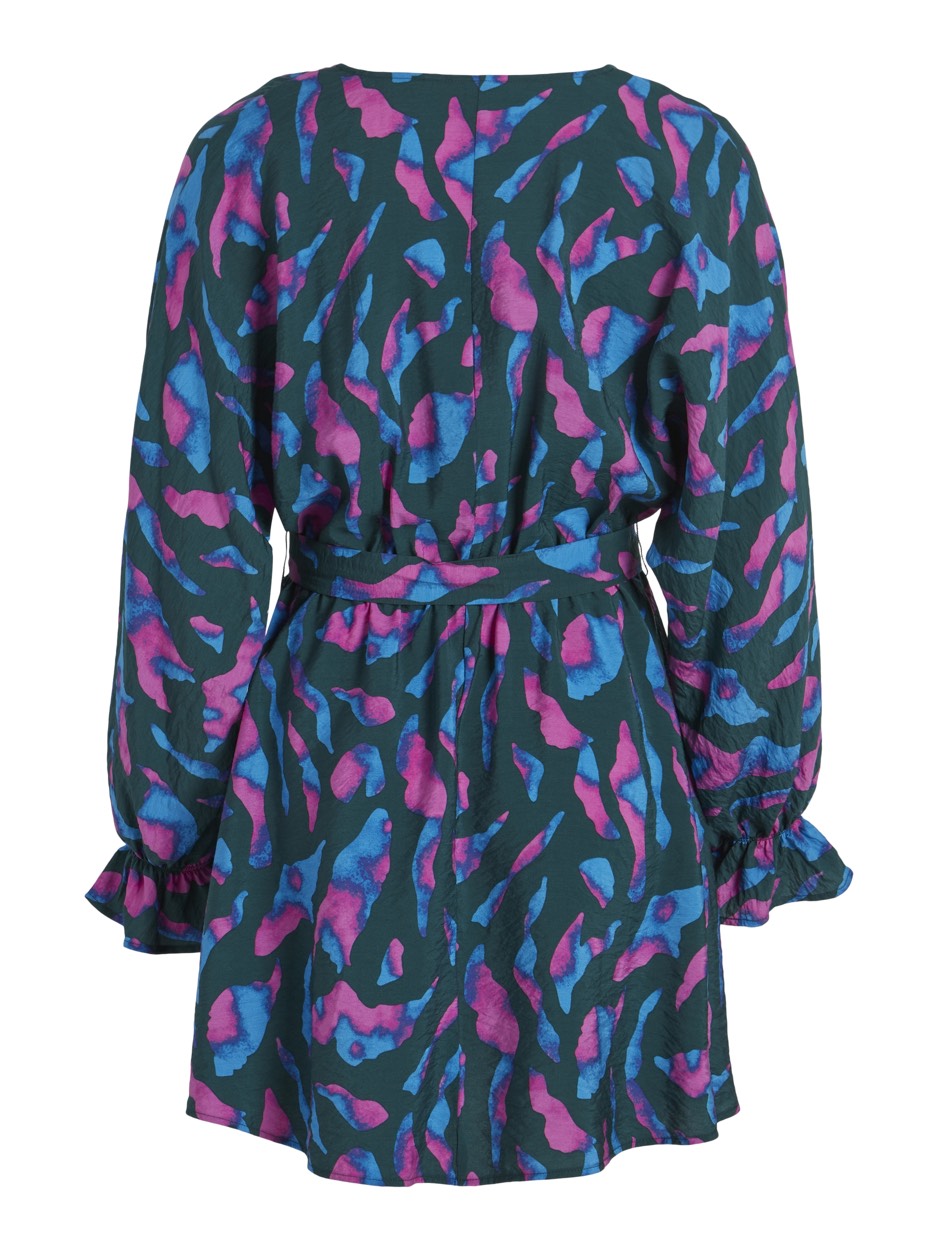 Vidogma Ema V-neck L/s Dress/su/r - Groen Dessin