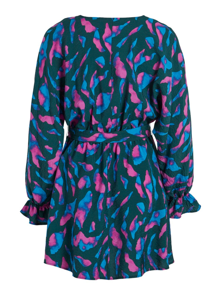 Vidogma Ema V-neck L/s Dress/su/r - Groen Dessin