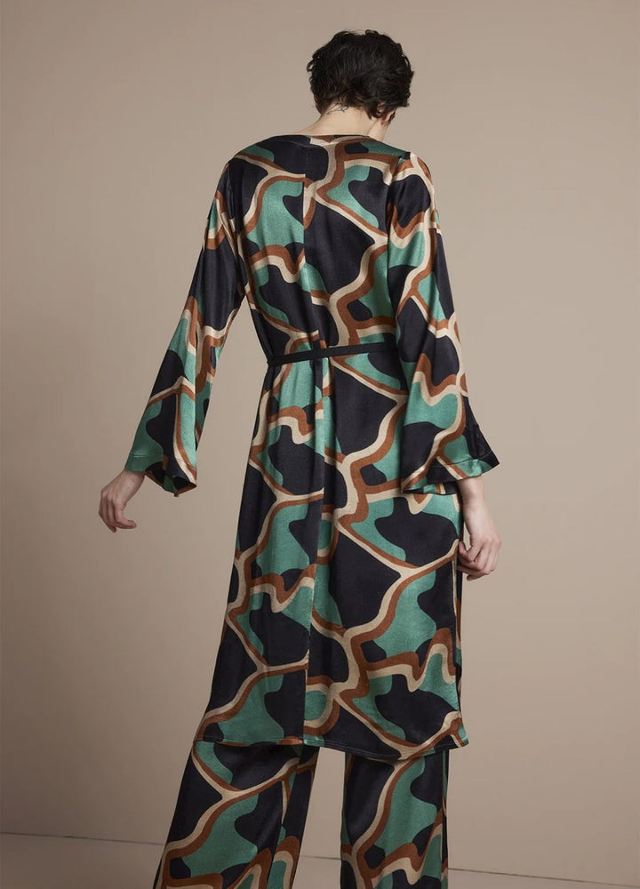 Dress Graphic Viscose - Zwart Dessin