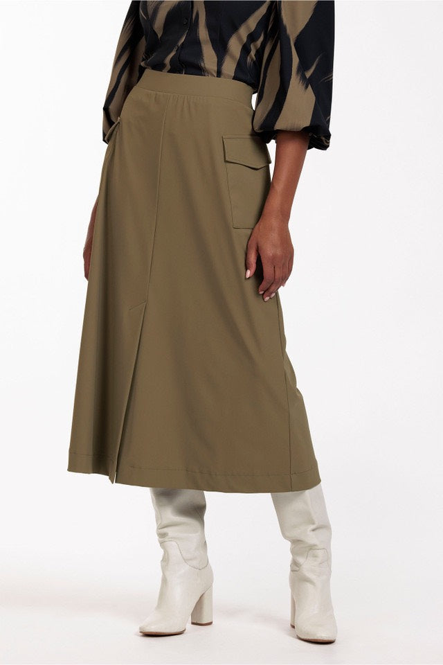 Lucy Bonded Cargo Skirt - Army