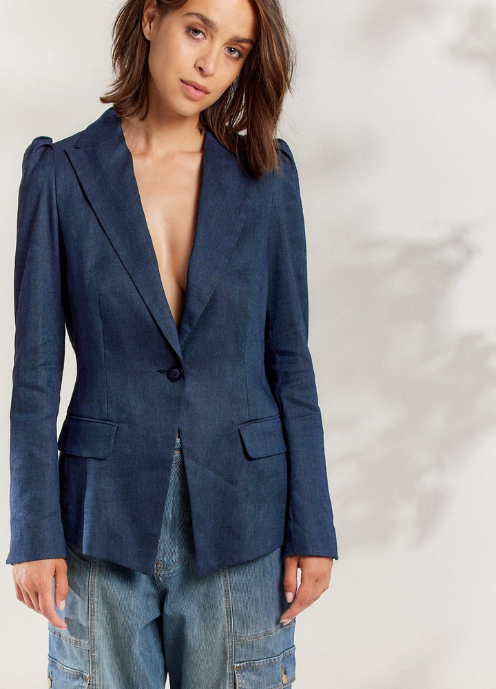 Blazer Linen Blend - Navy