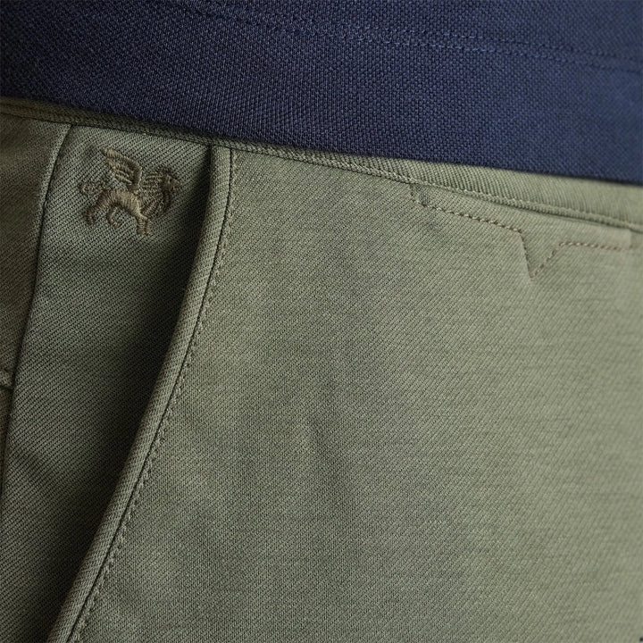 Chino Shorts Twill Structure Jerse - Groen Dessin