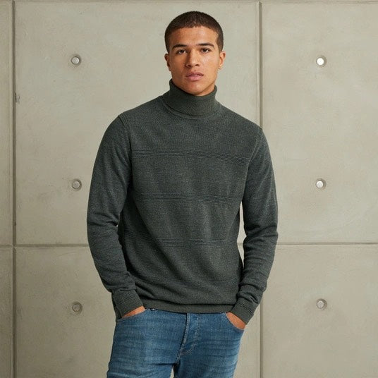 Roll Neck Cotton Heather Plated Ro - Grijs Dessin