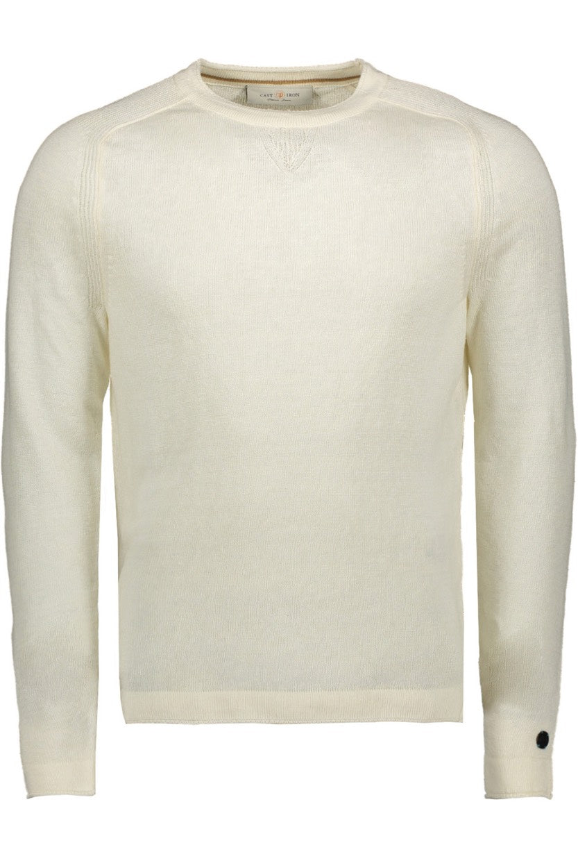 R-neck Slim Fit Linen - Off-white