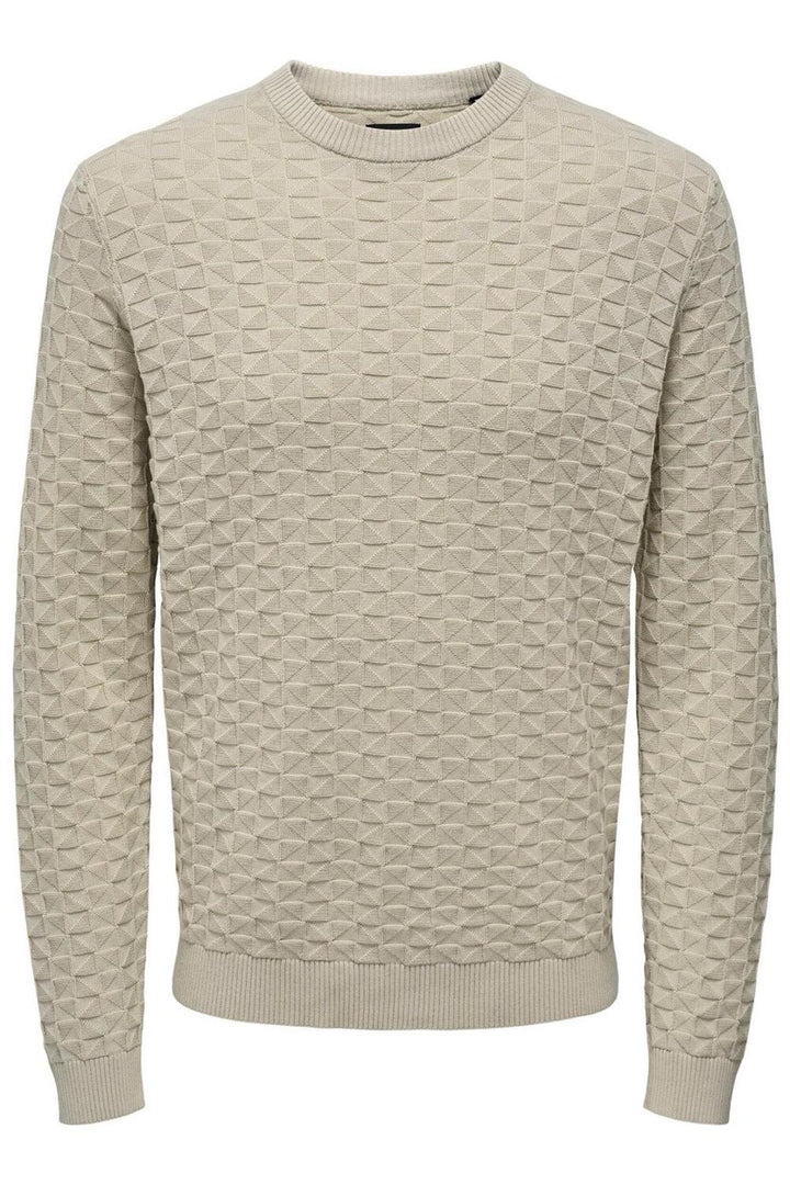 Onskalle Reg 12 Struc Crew Knit Noo - Beige