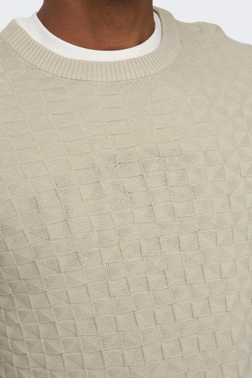 Onskalle Reg 12 Struc Crew Knit Noo - Beige