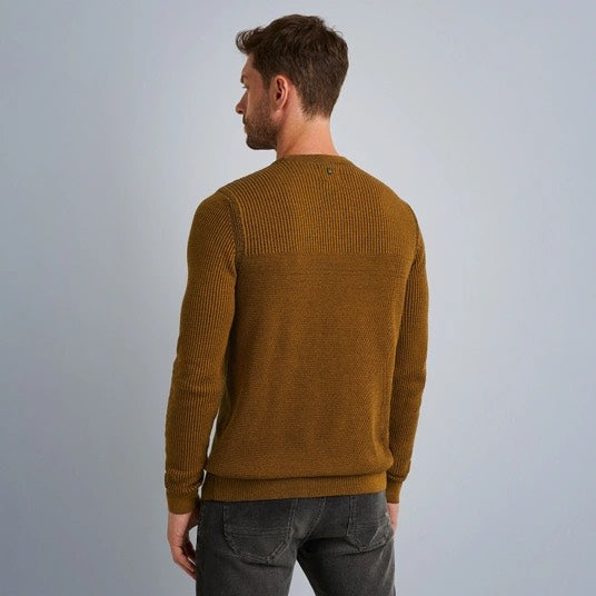 Crewneck Cotton Plated - Geel Dessin