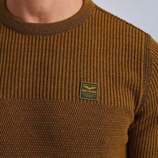 Crewneck Cotton Plated - Geel Dessin