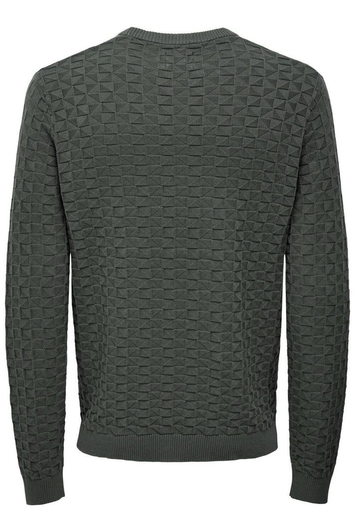 Onskalle Reg 12 Struc Crew Knit Noo - Olijf