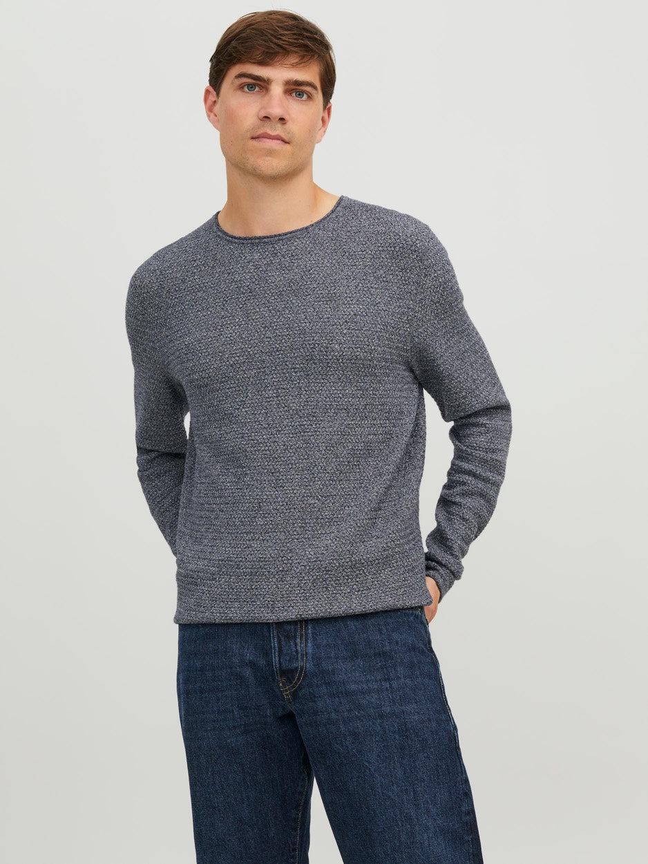 Jprblumiguel Knit Crew Neck Noos - Blauw Melee