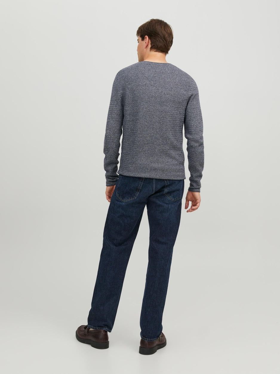 Jprblumiguel Knit Crew Neck Noos - Blauw Melee