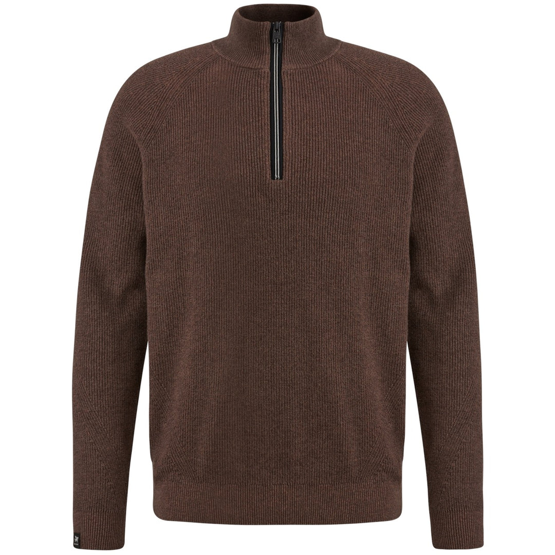 Half Zip Collar Cotton Mouline - Bruin