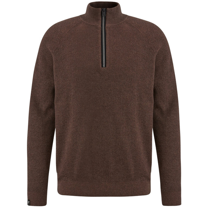 Half Zip Collar Cotton Mouline - Bruin