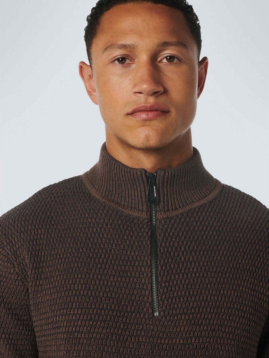 Pullover Half Zipper - Bruin Dessin