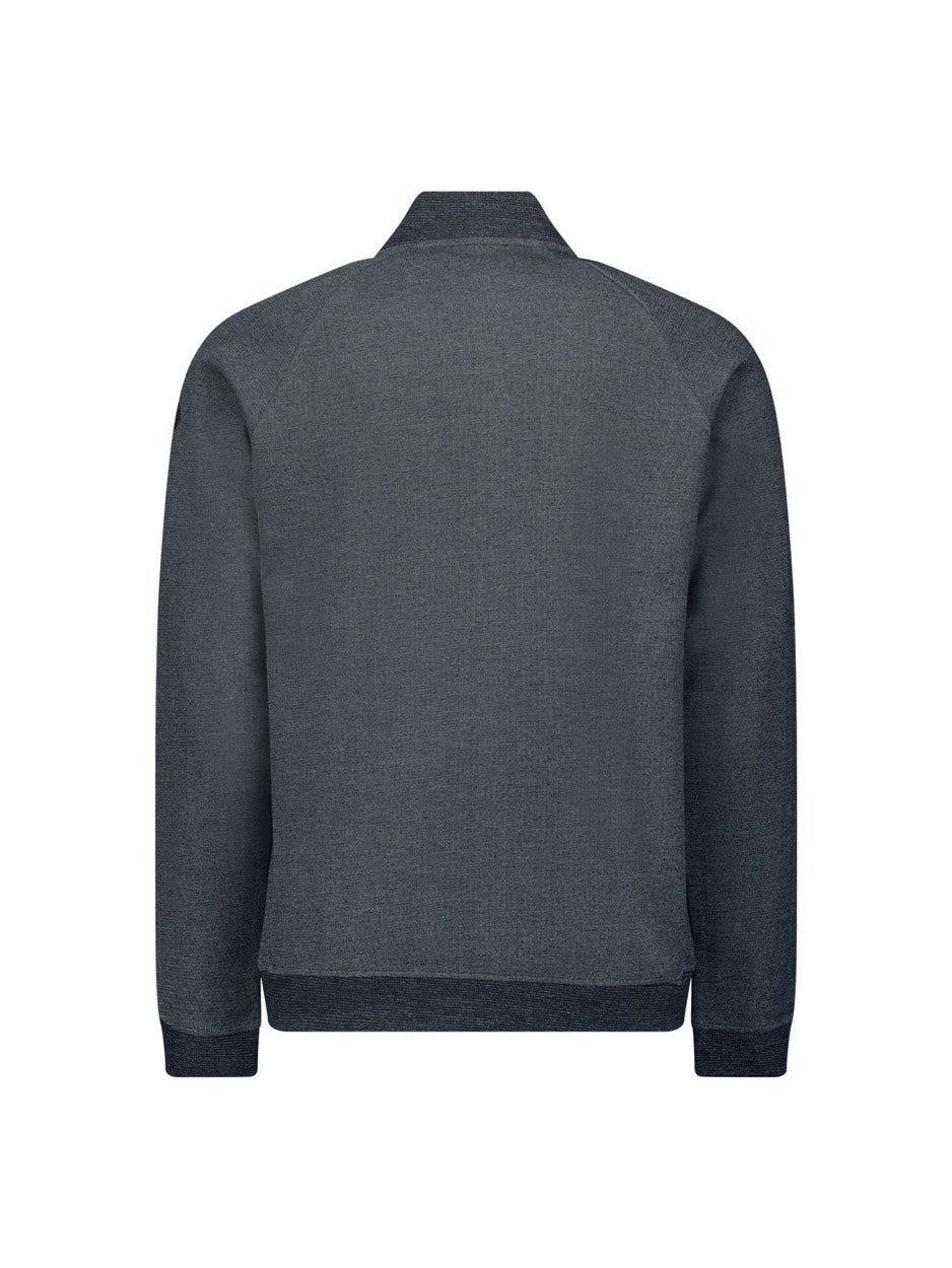 Sweater Full Zipper - Blauw Melee