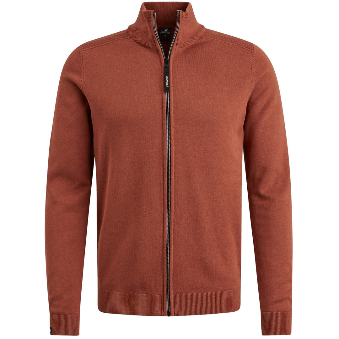 Zip Jacket Cotton Modal - Brique