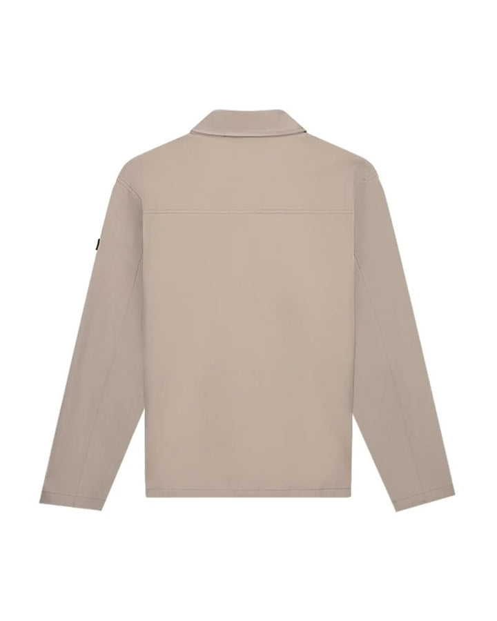 Cotton Zip Overshirt - Beige