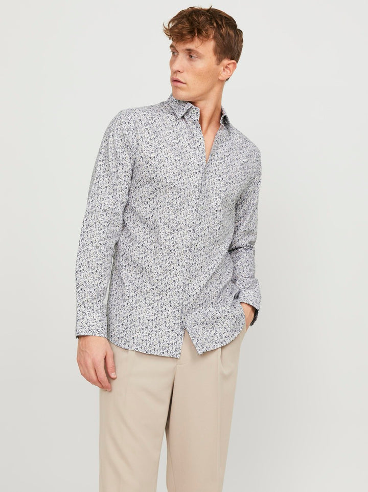 Jprblanordic Print Shirt L/s Sn - Ecru Dessin