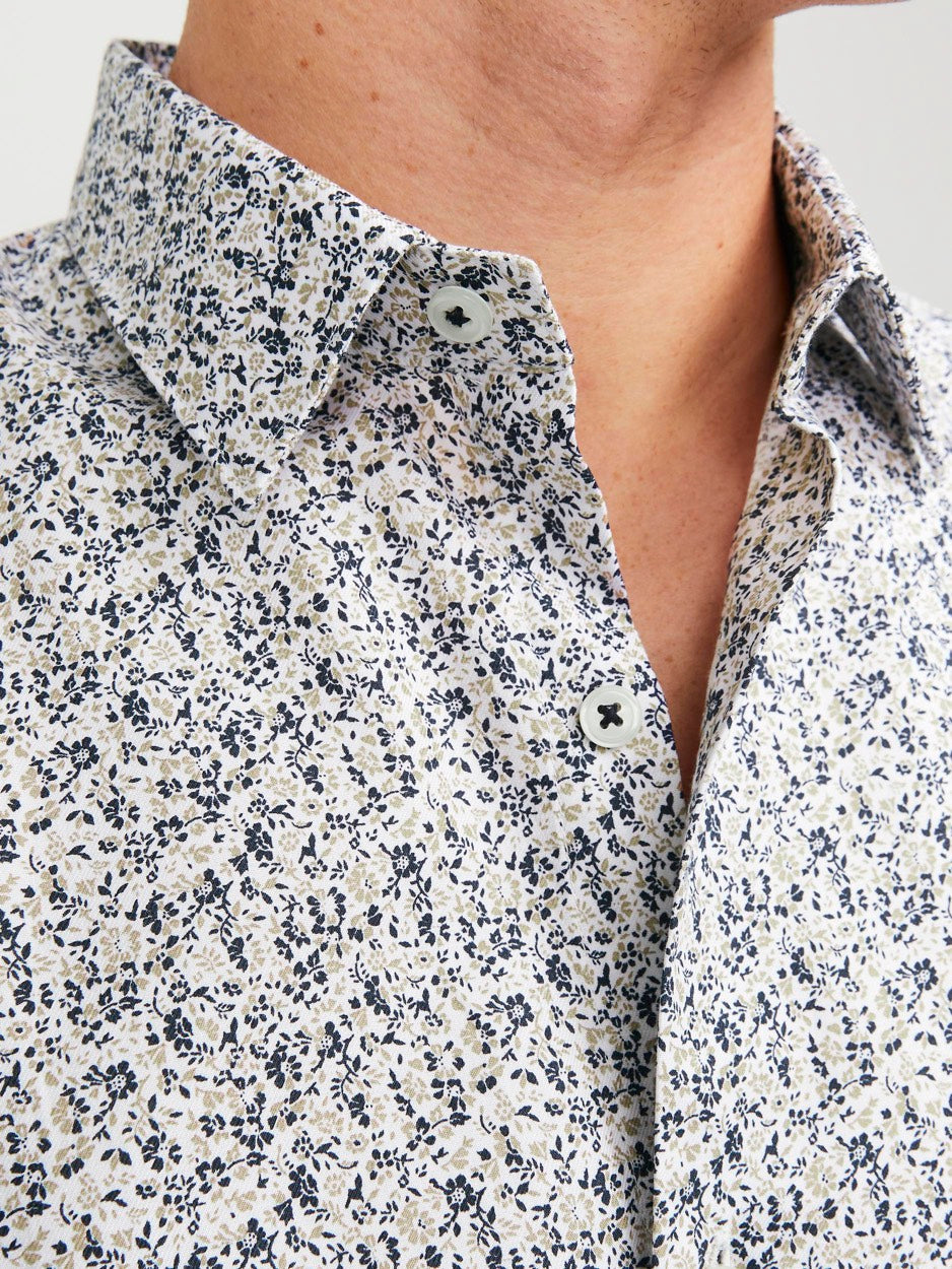 Jprblanordic Print Shirt L/s Sn - Ecru Dessin