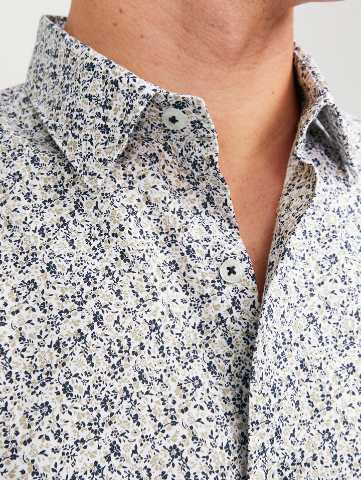 Jprblanordic Print Shirt L/s Sn - Ecru Dessin