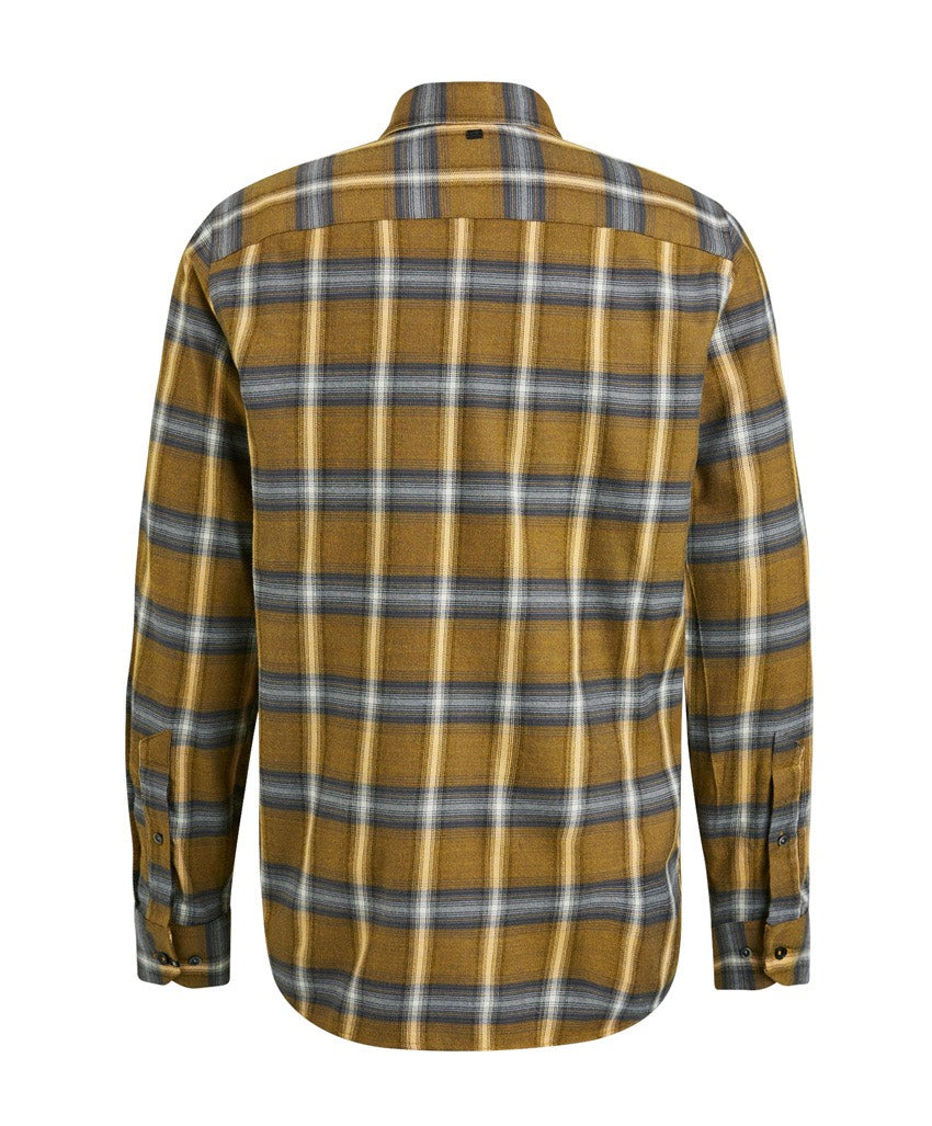 Long Sleeve Shirt Check Viscose Co - Geel Dessin