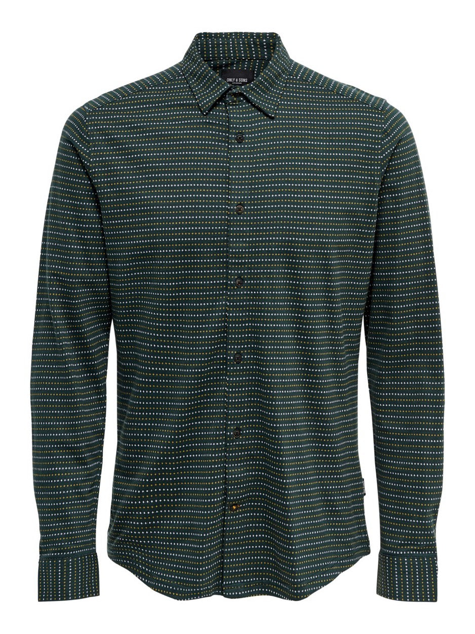 Onserlind Ls Knitted Jacquard Shirt - Groen Dessin