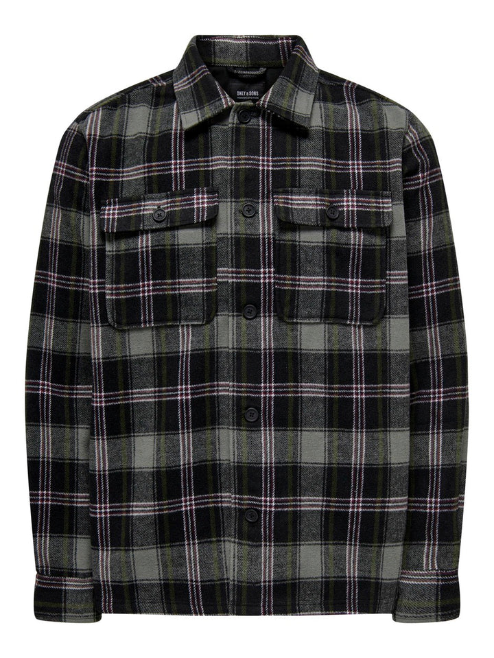 Onsash Ovr Check Ls Shirt - Groen Dessin