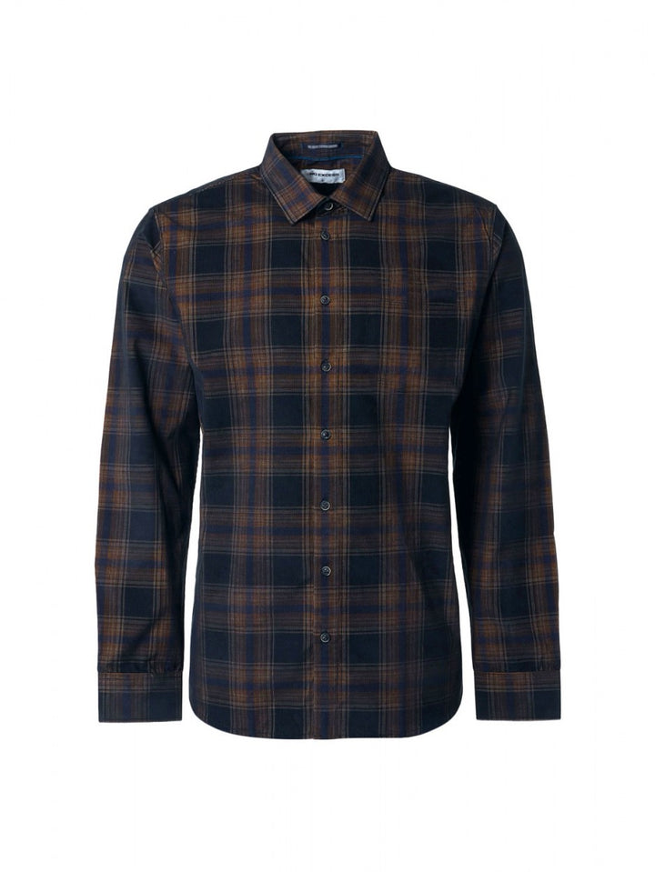 Shirt Corduroy Check - Blauw Dessin