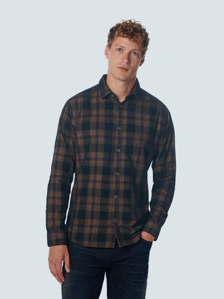 Shirt Corduroy Check - Blauw Dessin