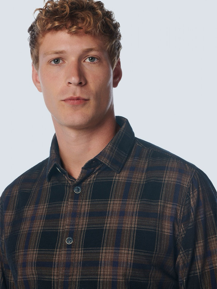 Shirt Corduroy Check - Blauw Dessin