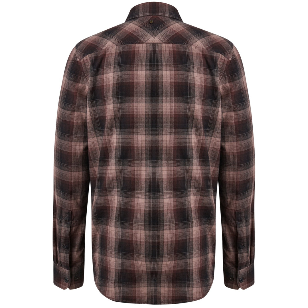 Long Sleeve Shirt Ctn Twill Check - Paars Dessin