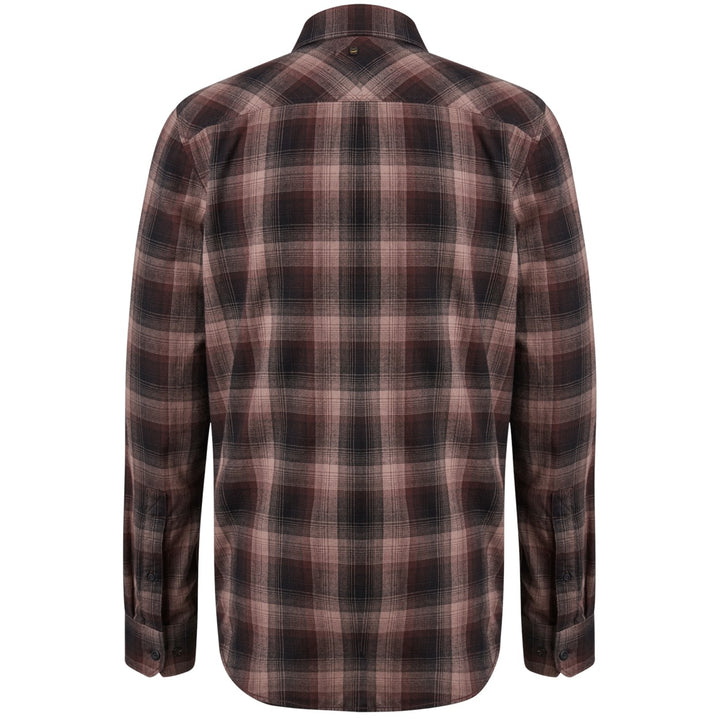 Long Sleeve Shirt Ctn Twill Check - Paars Dessin