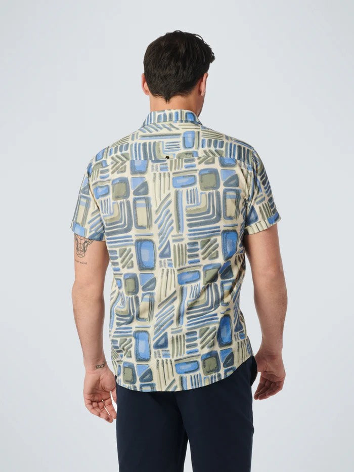 Shirt Shirt Sleeve Allover Printed - Ecru Dessin