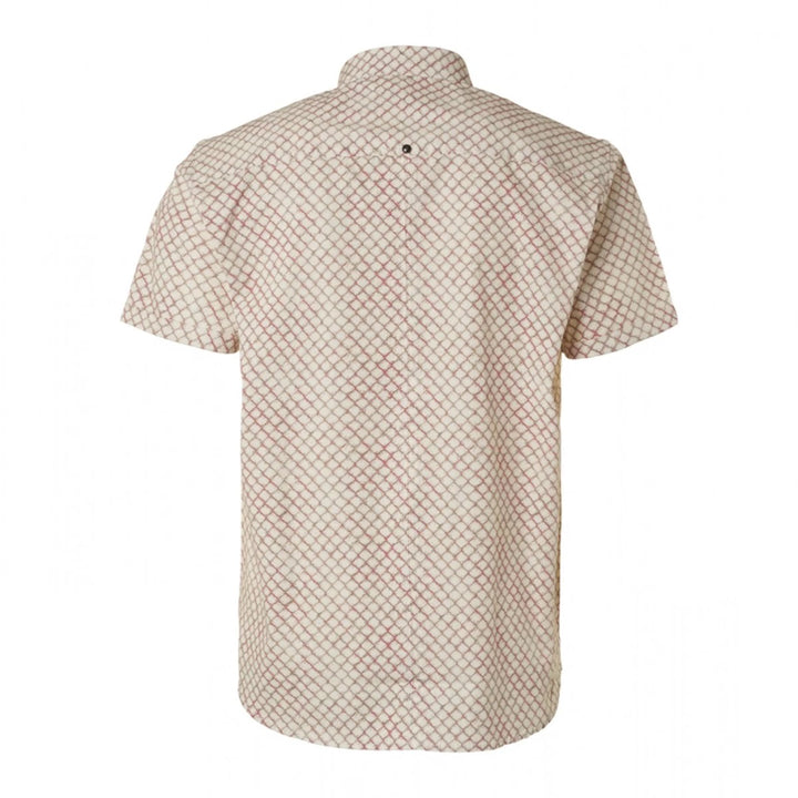 Shirt Short Sleeve Allover Printed Stretch - Ecru Dessin