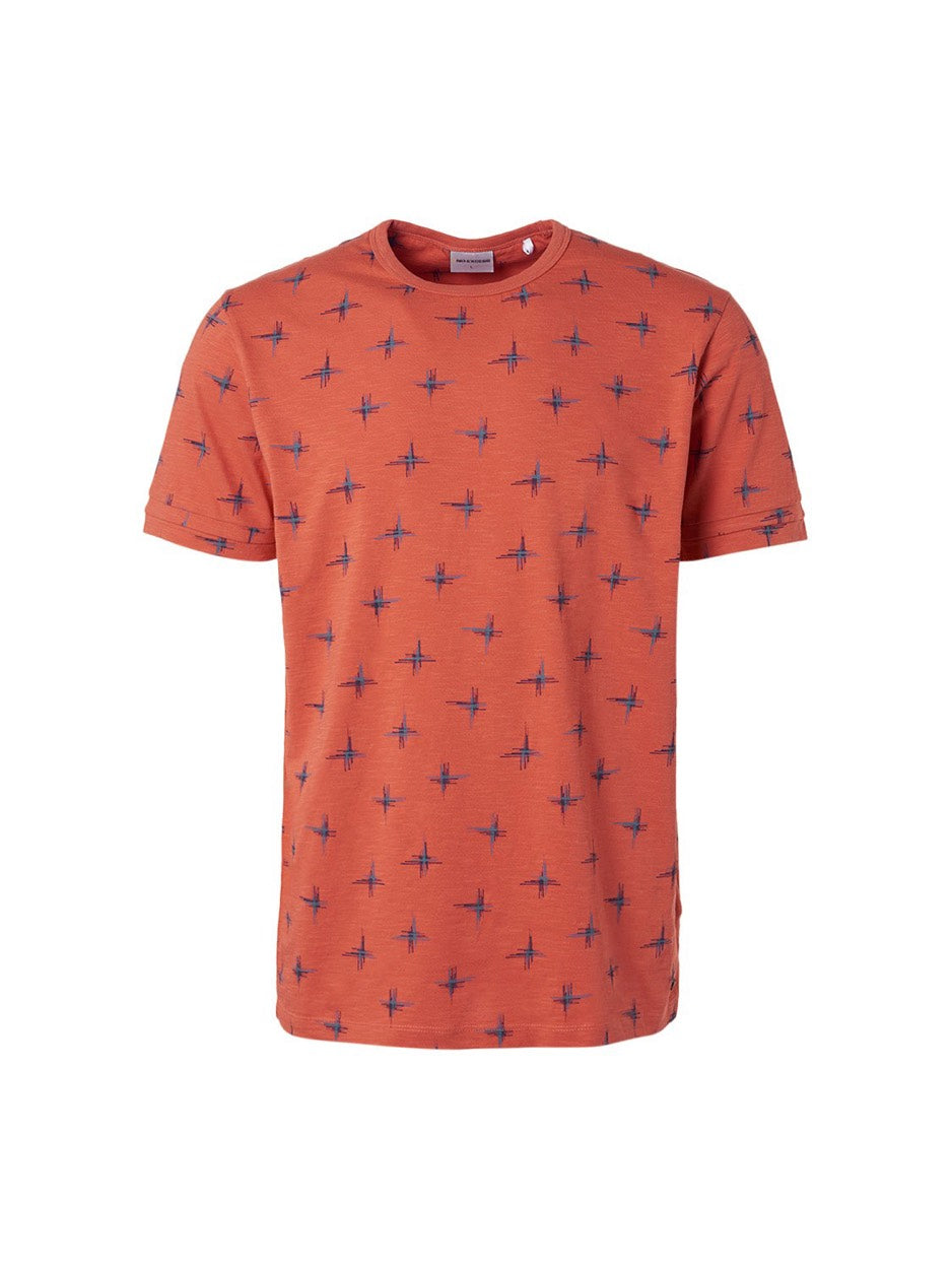 T-shirt Crewneck Aop - Oranje Dessin