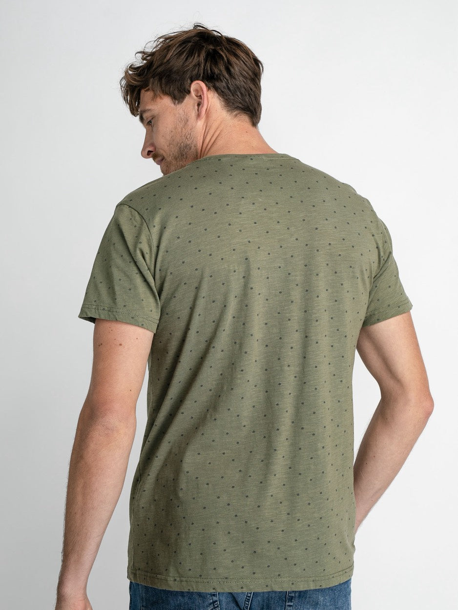 T-shirt V-neck - Groen Dessin
