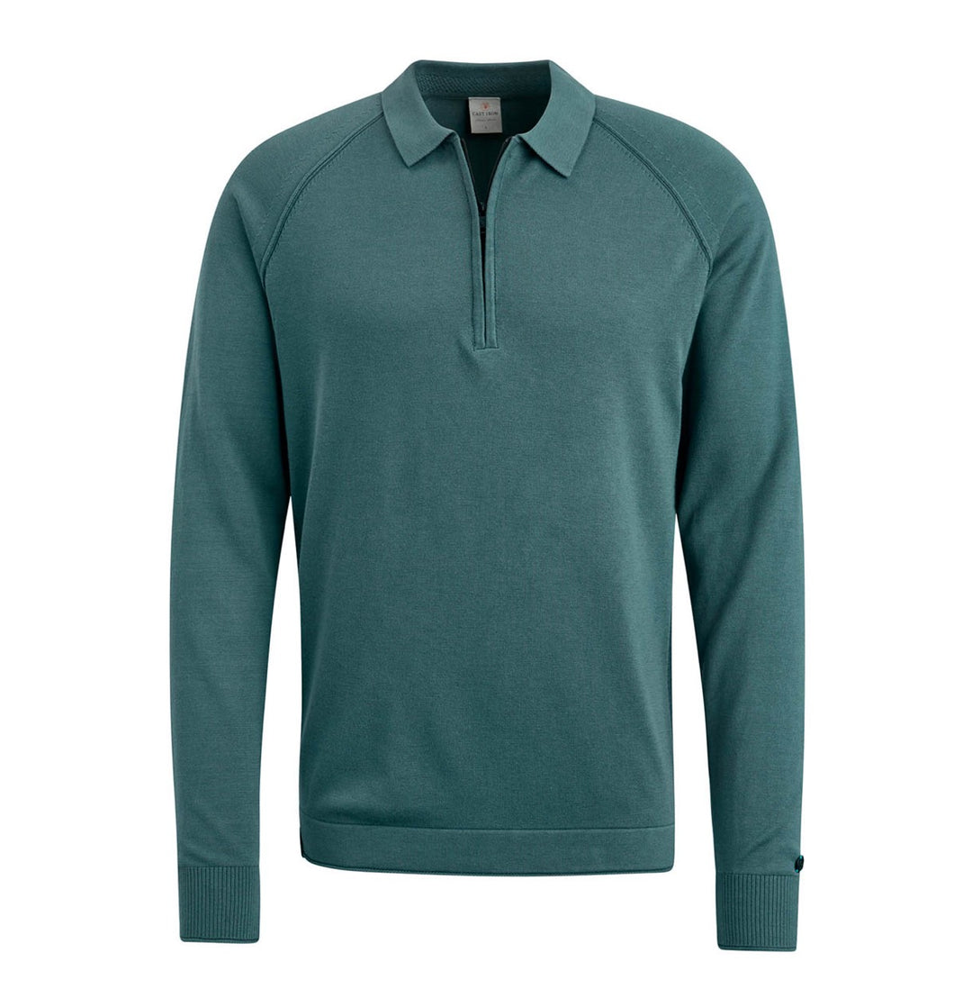 Long Sleeve Polo Slim Fit Cotton M - Steel