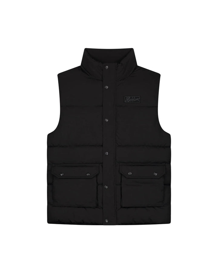 Crinkle Padded Vest - Zwart