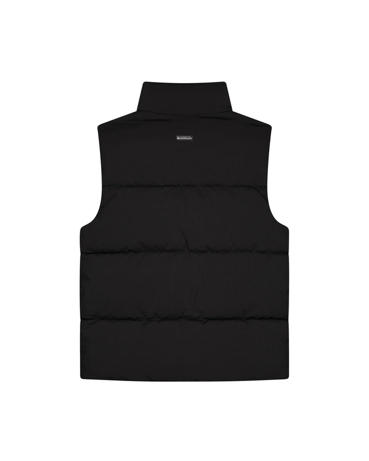 Crinkle Padded Vest - Zwart