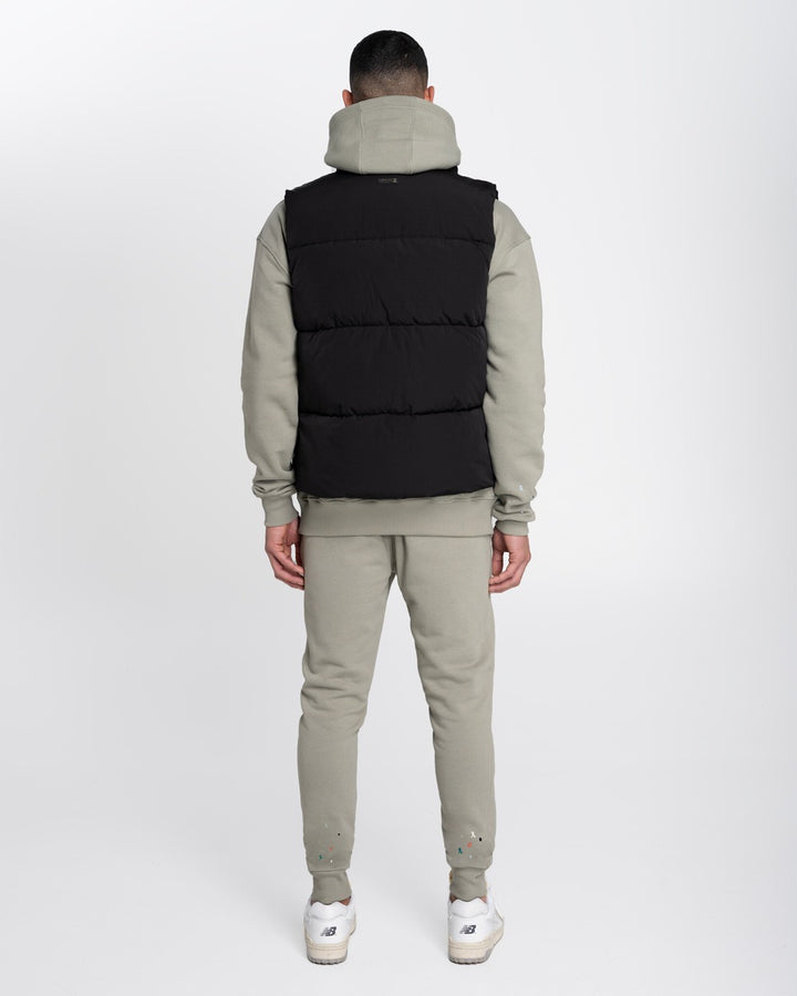 Crinkle Padded Vest - Zwart