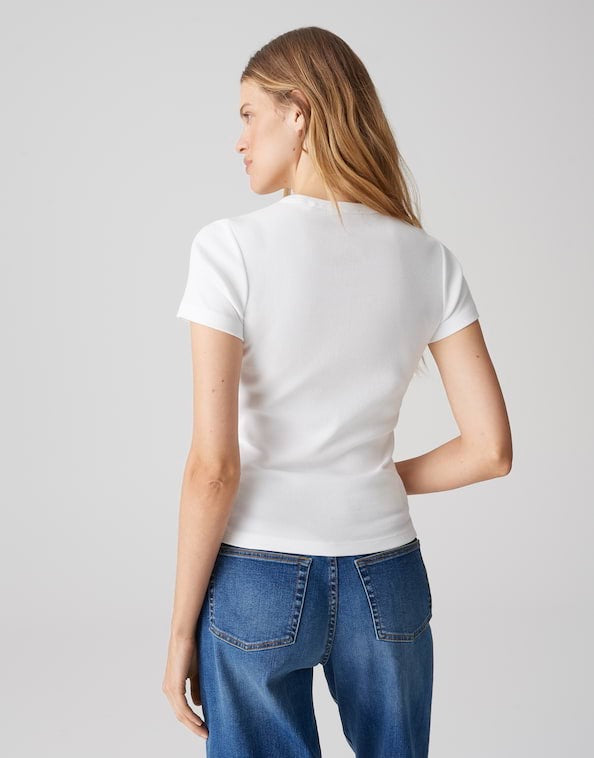 Opus Samun t-shirt dames wit – casual stijl