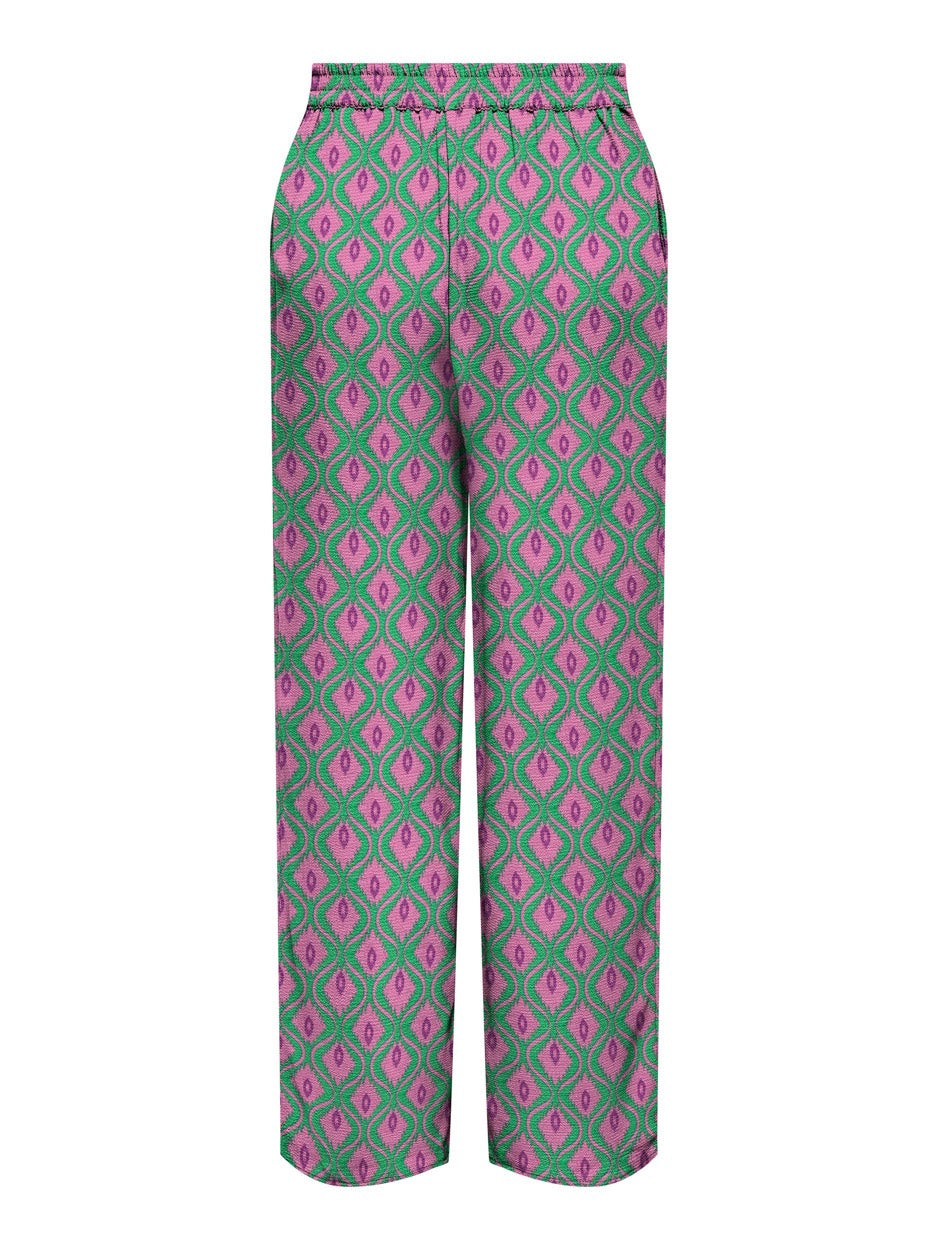 Only Nova lange broek dames groen dessin