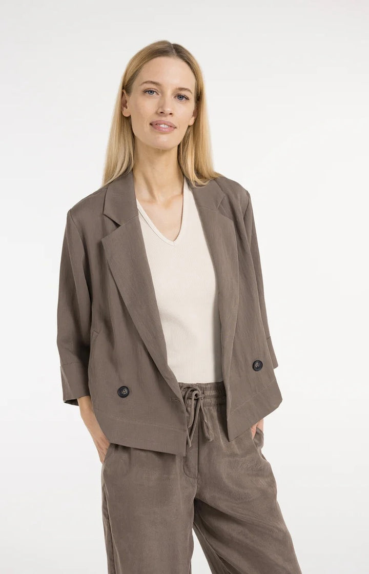 YAYA Women blazer bruin – dames