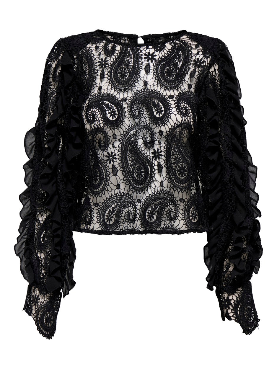 Only Hallie top zwart – dames