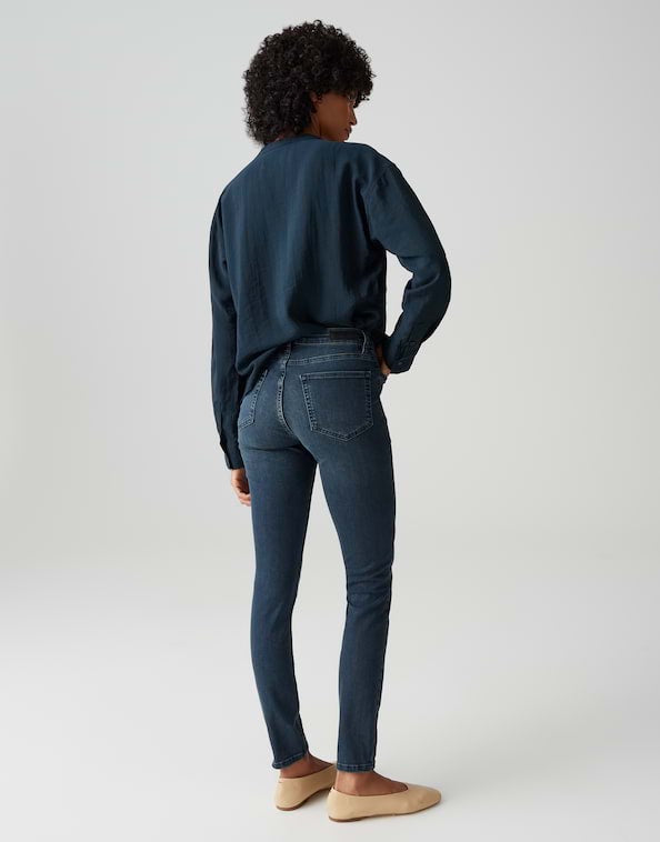 Opus Elma blue black jeans skinny fit dames - Blue Denim - L28